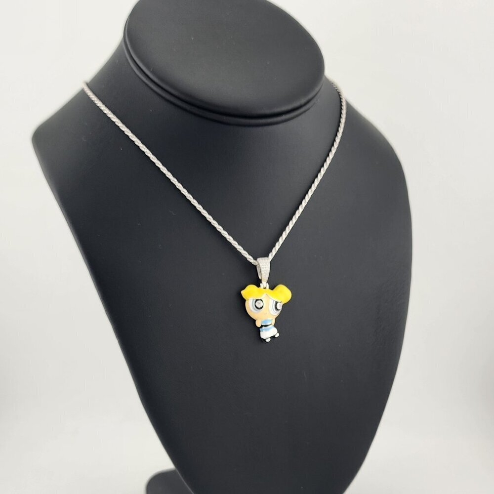 Bubbles Power Necklace – Sterling Silver 925 Inspired by Powerpuff Girl Bubbles
